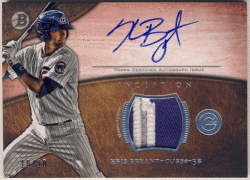 Kris Bryant MLB 2014 Bowman Inception Red Signature Patch Auto 10/10