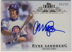 Ryne Sandberg MLB 2013 Topps Tribute Refractor Signature Auto 21/31