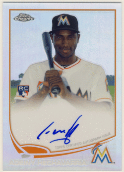 Adeiny Hechavarria MLB 2013 Topps Chrome RC Refractor Signature Auto 065/499