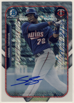 Miguel Sano MLB 2015 Bowman Chrome The Farm's Finest Mini Refractor Signature Auto