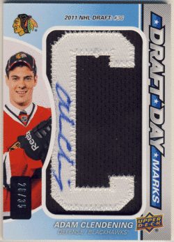 Adam Clendening NHL 13-14 UD SP Game Used Draft Day Marks Signature Auto 26/35