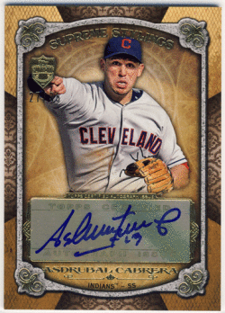 Asdrubal Cabrera MLB 2013 Topps Supreme Asia Stylings Signature Auto 27/35