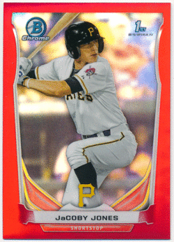 JaCoby Jones MLB 2014 Bowman Chrome 1st Bowman Red Refractor 4/5