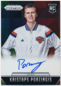 Kristaps Porzingis NBA 15-16 Panini Prizm RC Signature Auto