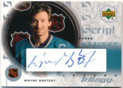 Wayne Gretzky NHL 03-04 UD Trilogy Script Three All-Star Jersey Signature Auto