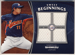 Naoyuki Shimizu MLB 2006 UD Sweet Spot Sweet Beginnings WBC Quad Jersey 清水直行
