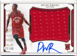 Delon Wright NBA 15-16 Panini National Treasures Colossal Signature Jersey Auto 27/49