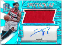 Nene NBA 15-16 Panini Spectra Spectacular Light Blue Prizm Signature Jersey Auto 29/49