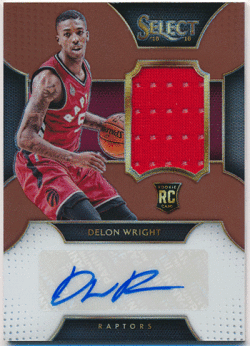 Delon Wright NBA 15-16 Panini Select RC Copper Prizm Signature Jersey Auto 27/49