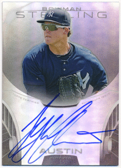 Tyler Austin MLB 2013 Bowman Sterling Refractor Signature Auto 138/150