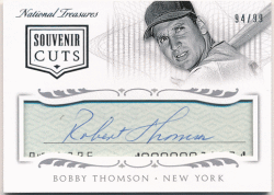 Bobby Thomson 2015 Panini National Treasures Souvenir Cuts Signature Auto 94/99