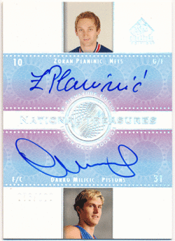 Darko Milicic / Zoran Planinic NBA 03-04 UD SP Signature Edition National Treasures Dual Auto 076/100