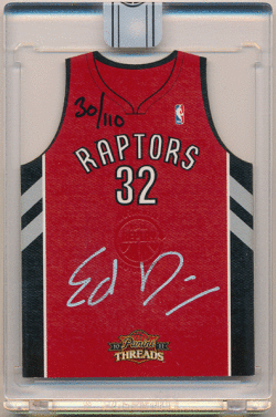 Ed Davis NBA 15-16 Panini Replay 09-10 Panini Threads Signature Auto 30/110