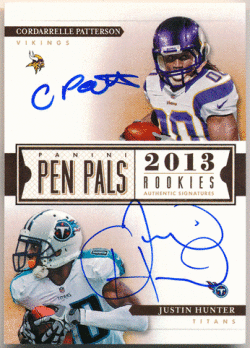 Cordarrelle Patterson / Justin Hunter NFL 2013 Panini Pen Pals Rookies Signature Auto