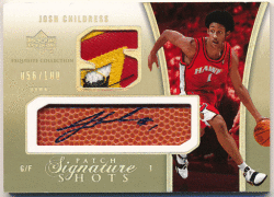 Josh Childress NBA 04-05 UD Exquisite Collection Signature Shots Patch Auto 056/100