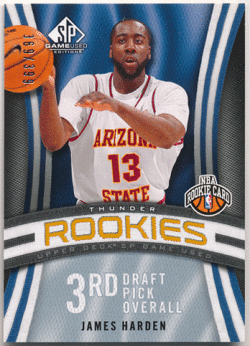 James Harden NBA 09-10 UD SP Game Used RC 369/399