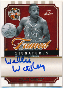 Willie Worsley NBA 09-10 Panini Hall of Fame Famed Signature Auto 179/850
