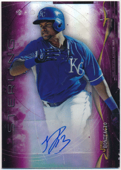 Jorge Bonifacio MLB 2014 Bowman Sterling Purple Refractor Signature Auto 28/99