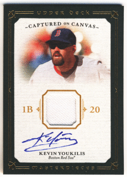 Kevin Youkilis MLB 2008 UD Masterpieces Captured on Canvas Jersey Auto
