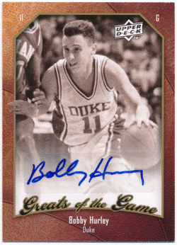 Bobby Hurley 2010 Fleer Greats of the Game Signature Auto