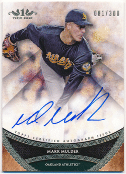 Mark Mulder MLB 2017 Topps Tier One Prime Performers Signature Auto 081/300
