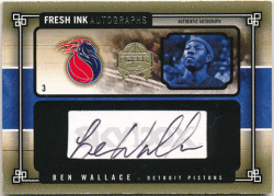 Ben Wallace NBA 04-05 Fleer Fresh Ink Gold Signature Auto 01/25