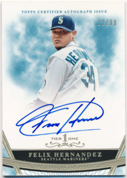 Felix Hernandez MLB 2011 Topps Tier One Top Tier Signature Auto 22/99