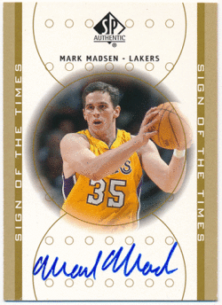 Mark Madsen NBA 00-01 UD SP Authentic Sign of the Times Signature Auto