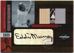 Eddie Murray MLB 2005 Leaf Limited Lumberjacks Signature Jersey Bat Auto 06/10