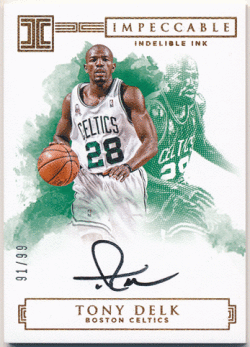 Tony Delk NBA 16-17 Panini Impeccable Indelible Ink Signature Auto 91/99
