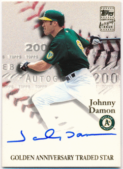 Johnny Damon MLB 2001 Topps Golden Anniversary Traded Star Signature Auto
