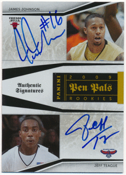 Jeff Teague / James Johnson NBA 09-10 Panini National Treasures Pen Pals Signature Auto 21/50
