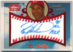 Barry Larkin MLB 2004 Fleer Sweet Sigs Signature Auto 39/50 Inscription 95 N.L. MVP
