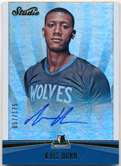 Kris Dunn NBA 16-17 Panini Studio RC Signature Auto 057/175