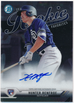 Hunter Renfroe MLB 2017 Bowman Rookie of the Year Favorites Signature Auto 039/150