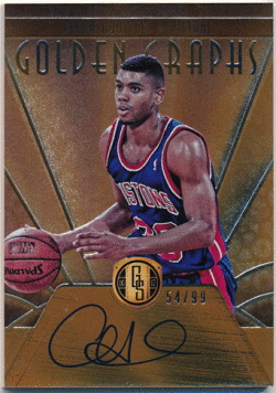 Allan Houston NBA 16-17 Panini Gold Standard Golden Graphs Signature Auto 54/99