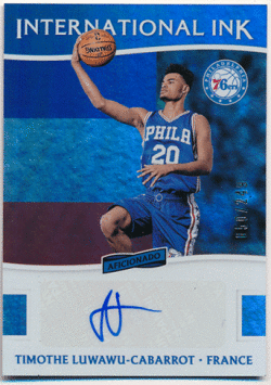 Timothe Luwawu-Cabarrot NBA 16-17 Panini Absolute International Ink Signature Auto 050/249