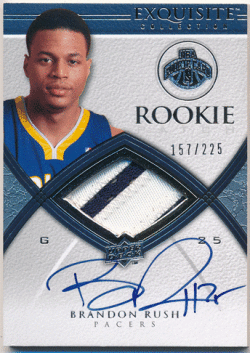 Brandon Rush NBA 08-09 UD Exquisite Collection RC Signature Patch Auto 157/225