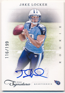 Jake Locker NFL 2012 Panini Prime Signatures RC Auto 116/199