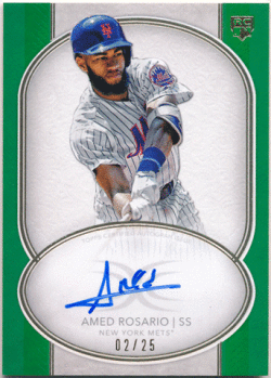Amed Rosario MLB 2018 Topps Definitive Collection RC Green Signature Auto 02/25