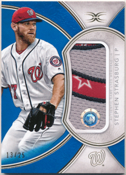 Stephen Strasburg MLB 2018 Topps Definitive Collection Jumbo Patch Blue 13/25