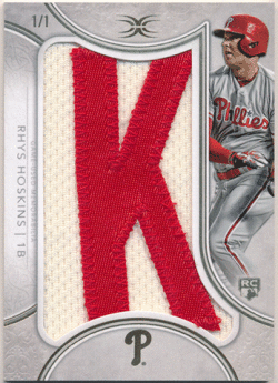 Rhys Hoskins MLB 2018 Topps Definitive Collection Nameplate Letter Patch 1/1