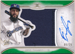 Eric Thames MLB 2018 Topps Definitive Collection Green Signatures Jersey Auto 06/25