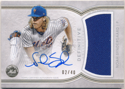Noah Syndergaard MLB 2018 Topps Definitive Collection Signature Jersey Auto 02/40