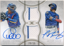 Javier Baez / Willson Contreras MLB 2018 Topps Definitive Collection Dual Signature Jersey Auto 20/35