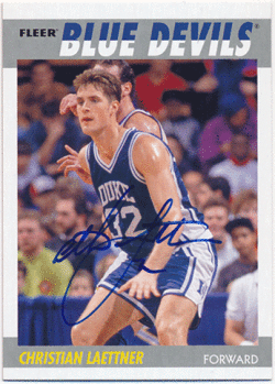 Christian Laettner 11-12 Fleer Retro 87-88 Signature Auto