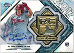 Rhys Hoskins MLB 2018 Topps Chrome Rookie Debut Medallion Signature Auto 61/99
