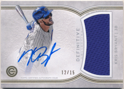 Kris Bryant MLB 2018 Topps Definitive Collection Signature Jersey Auto 12/15