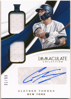 Gleyber Torres 2018 Panini Immaculate Colleciton RC Signature Jersey Auto 31/99