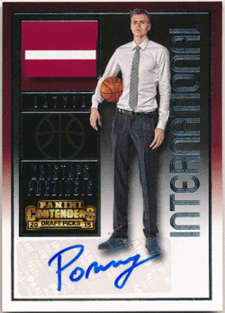 Kristaps Porzingis NBA 2015 Panini Contenders Draft Picks International Signature Auto
